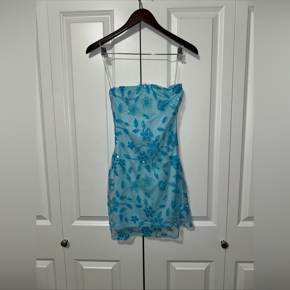PepperMayo Moorey Beaded Floral Sparkle Mini Dress Size 4 NWT